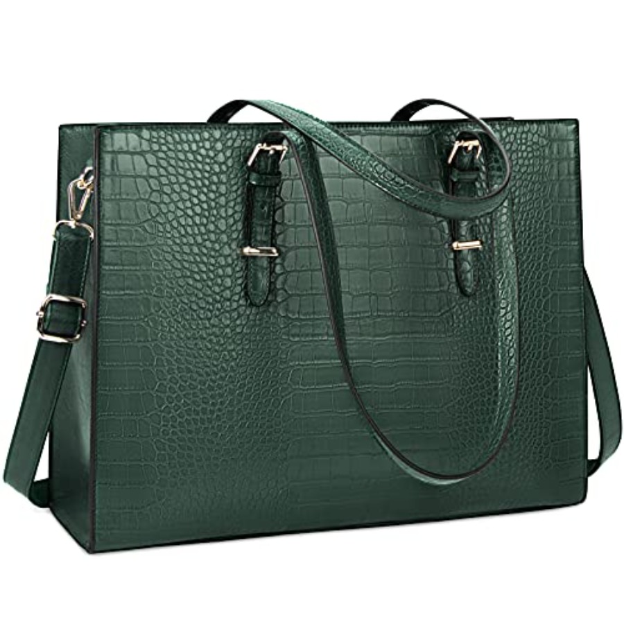 Leather Work Laptop Bag - Laptop Bag for Women 15.6 Inch