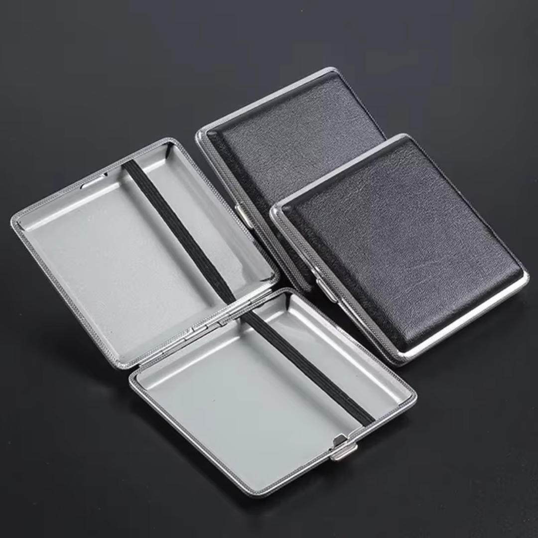 Leather Workshop - 1pc Double-open Leather Cigars Cigarettes Cases