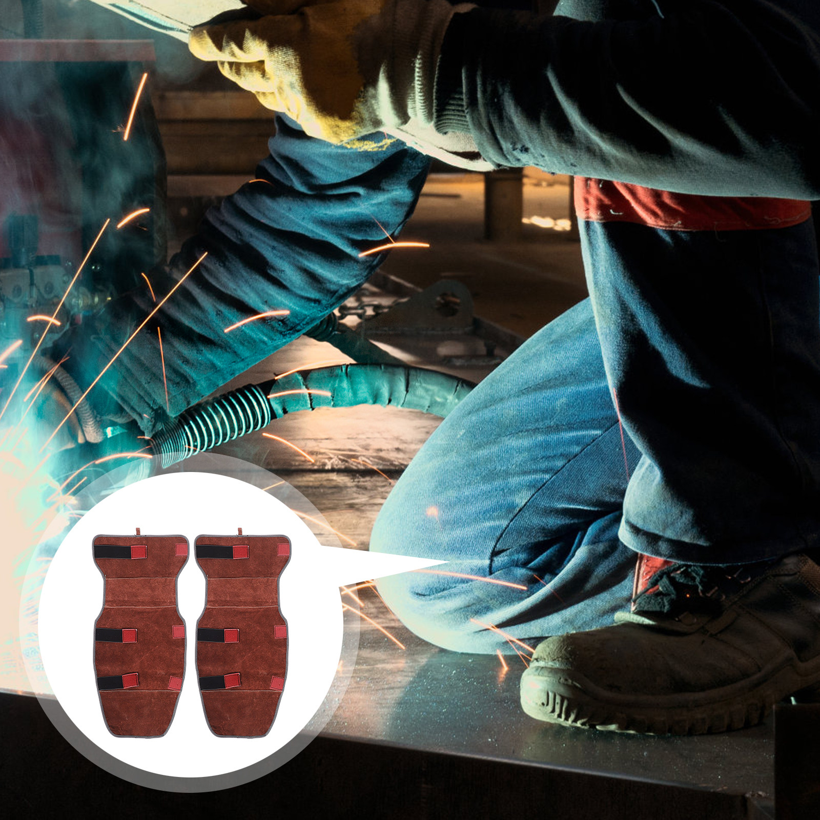 Leather Work Knee Pads - 1 Pair Welding Knee Pads Leg