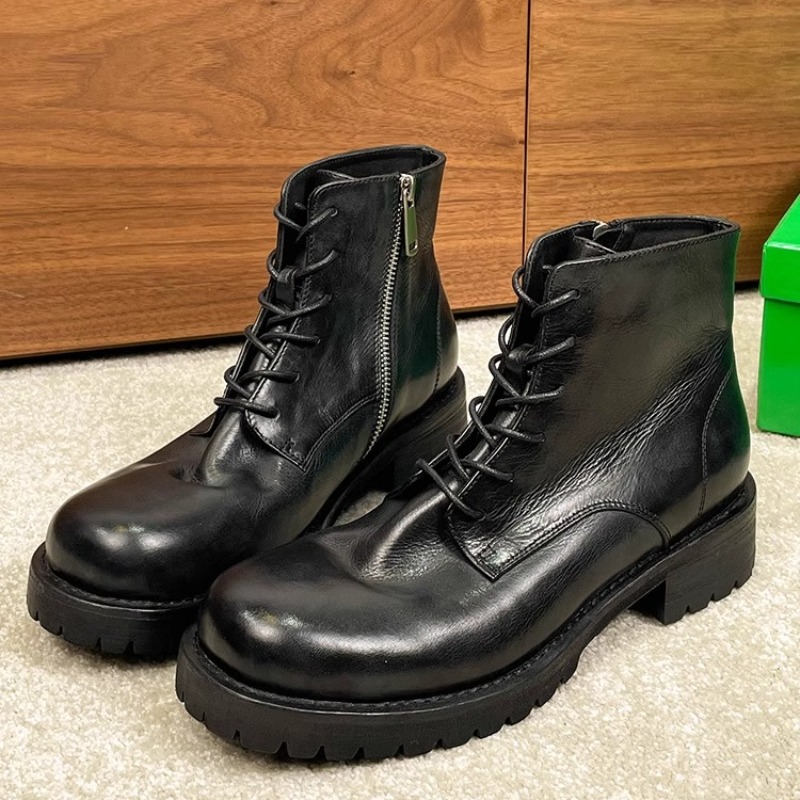 Leatherwork Boots - British Fashion Men's Ankle Boots Genuine