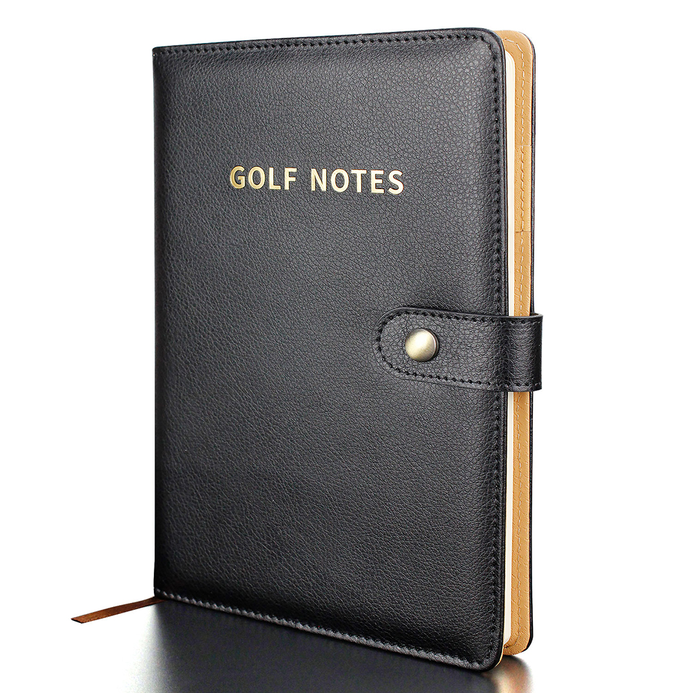 Leather Work Diary - Black Leather Golf Scorecard Holder Score
