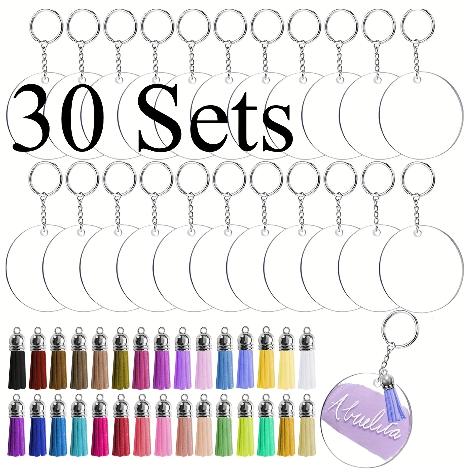 Leatherwork Beginner - 30Sets DIY Classics Fashion Tassel Keychain