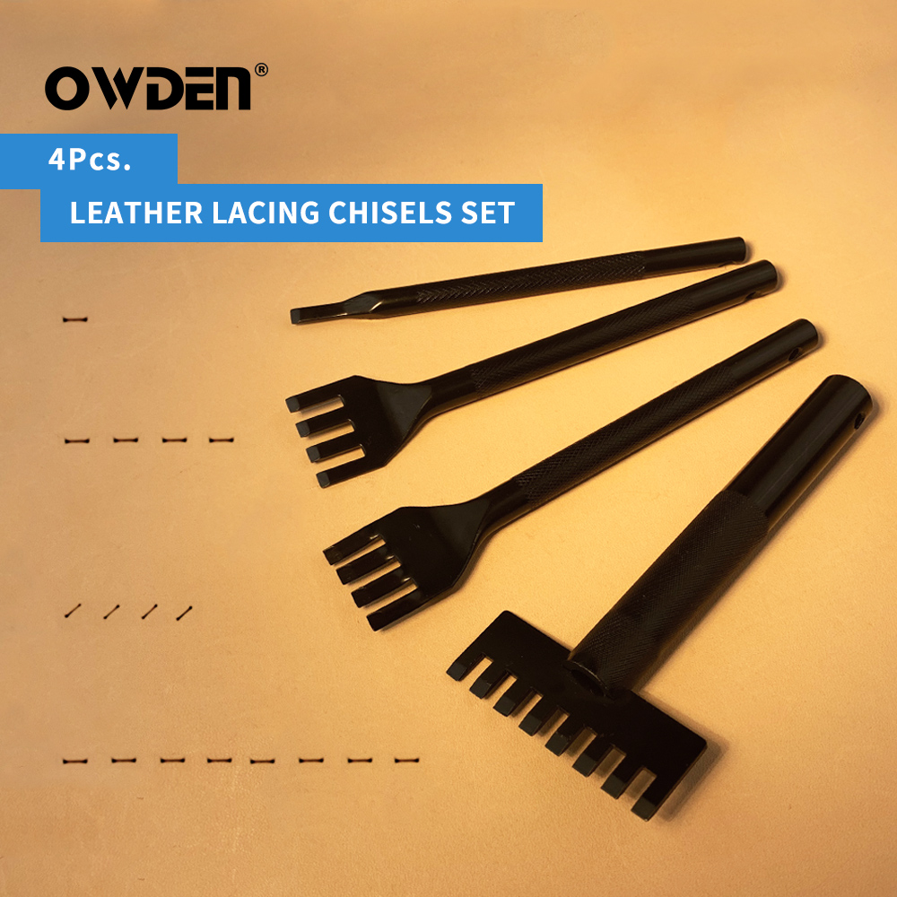 Leatherwork Punch - OWDEN Leather Lacing Chisel Set Flat