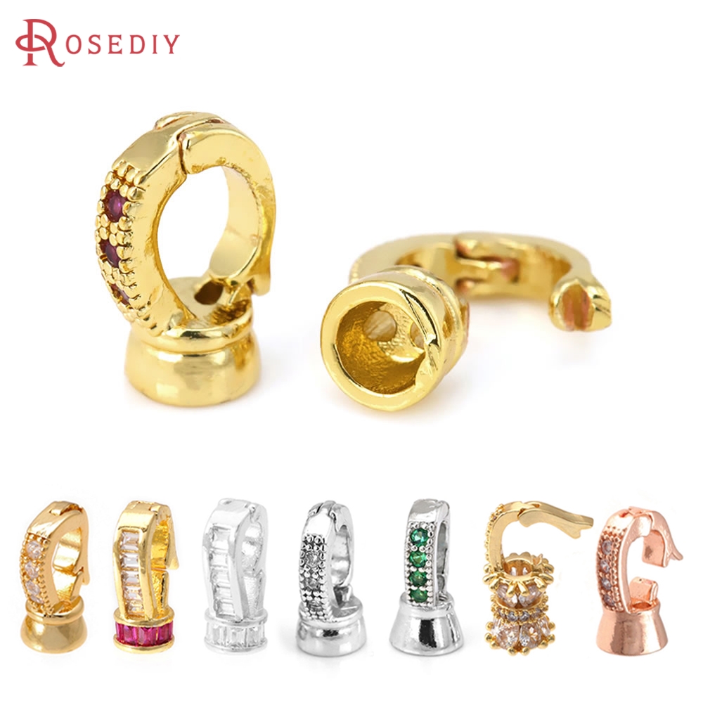 Leatherwork Beginner - 18K Gold Color Brass Zircon Connect