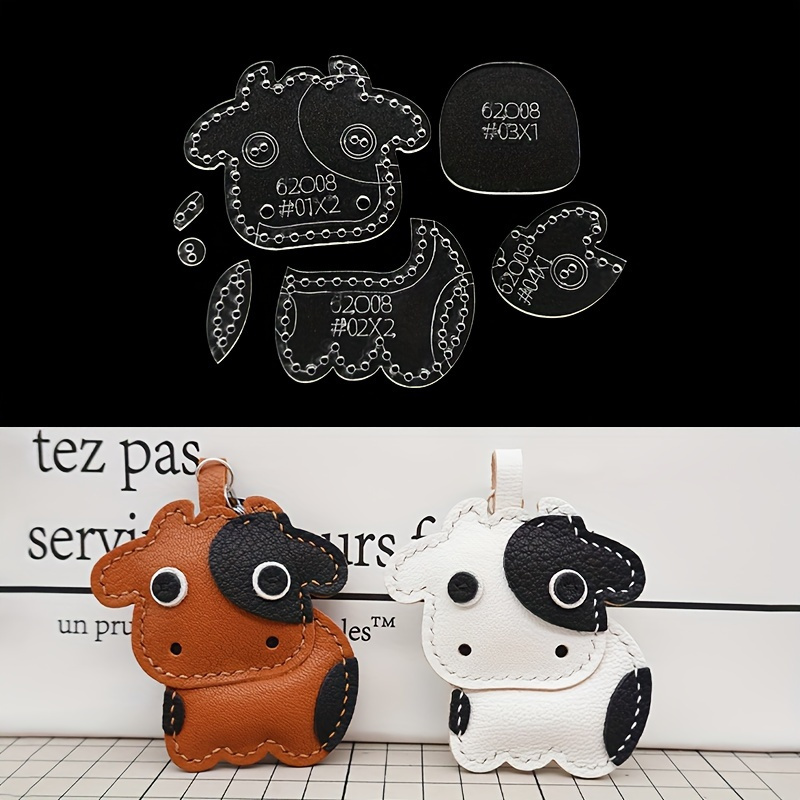 7pcs/set Cute Cartoon Cow Acry - Leather Workshop recensie en prijs