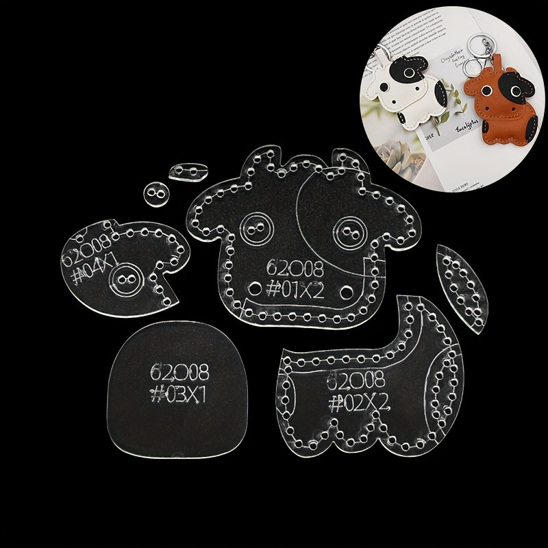 7pcs/set Cute Cartoon Cow Acry - Leather Workshop recensie en prijs