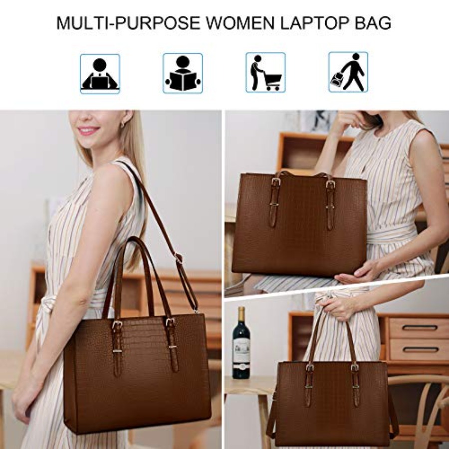 Laptop Bag for Women 15.6 Inch - Leather Work Laptop Bag recensie en prijs