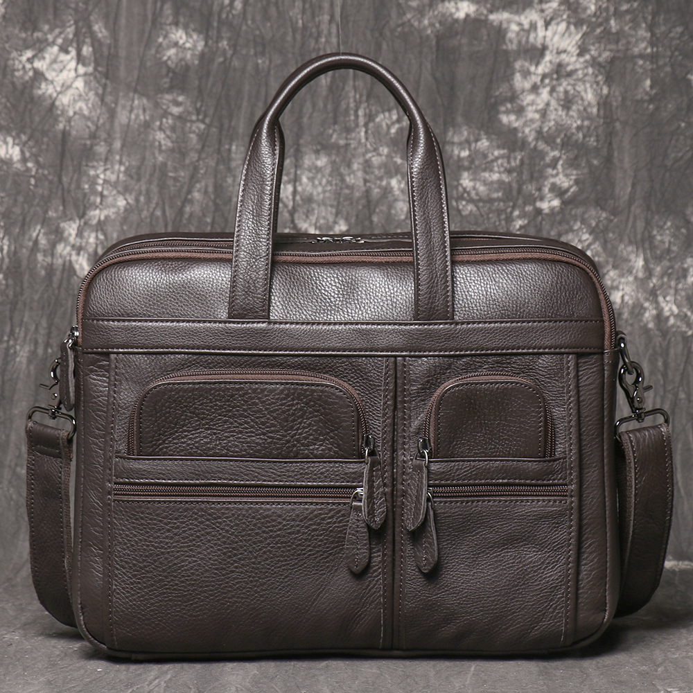 Men's Genuine Leather Briefcas - Leather Work Laptop Bag recensie en prijs