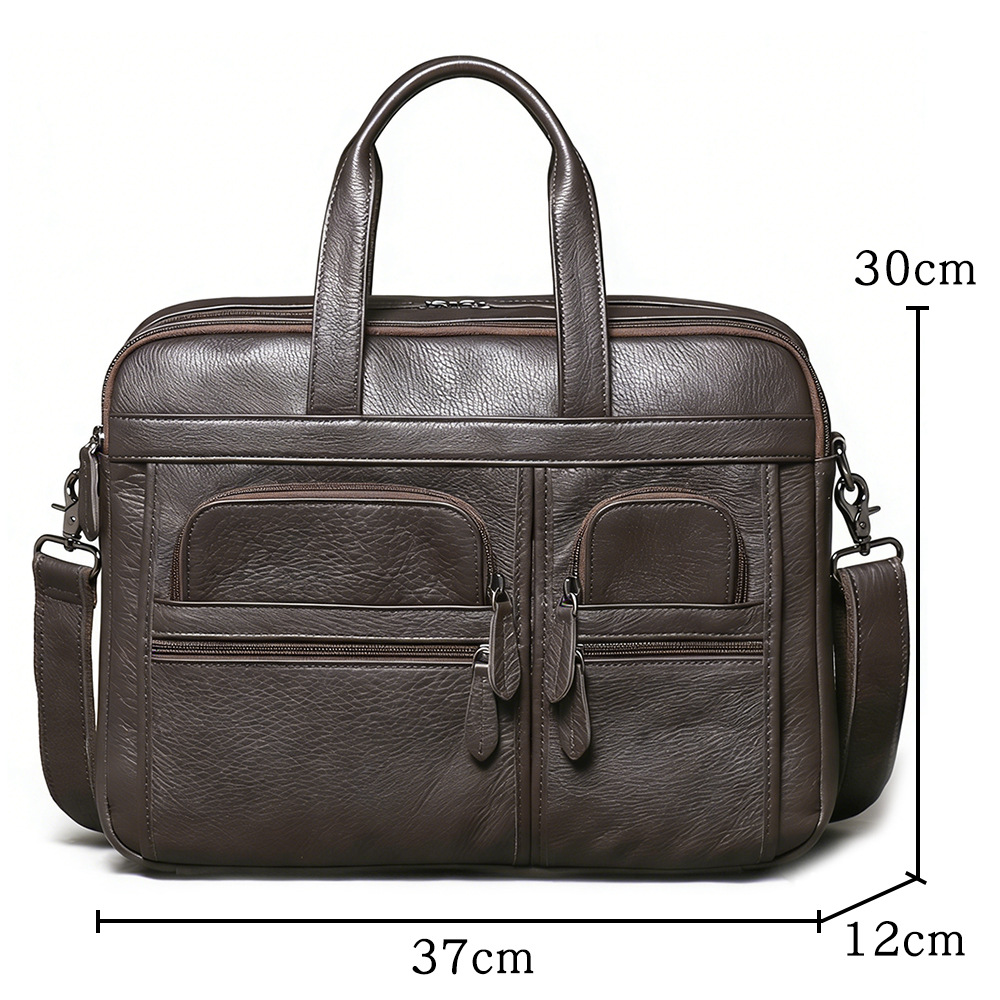 Men's Genuine Leather Briefcas - Leather Work Laptop Bag recensie en prijs