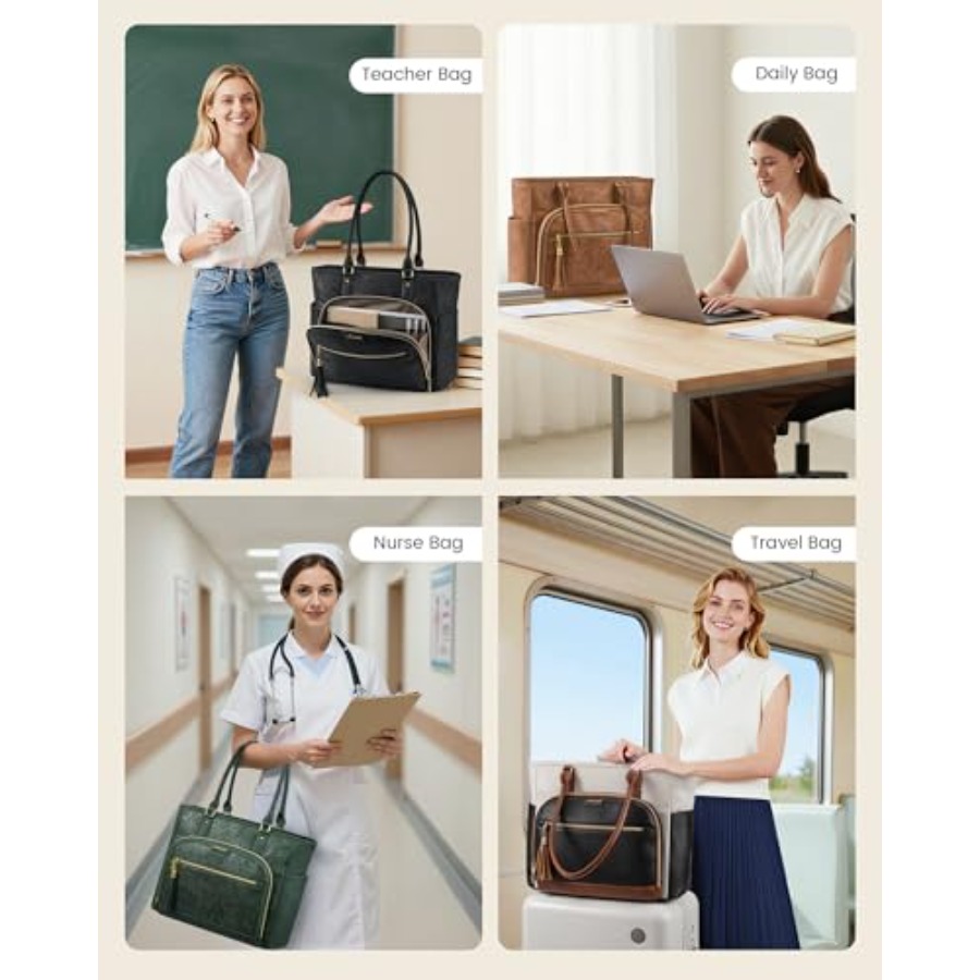 Laptop Tote Bag for Women With - Leather Work Laptop Bag recensie en prijs