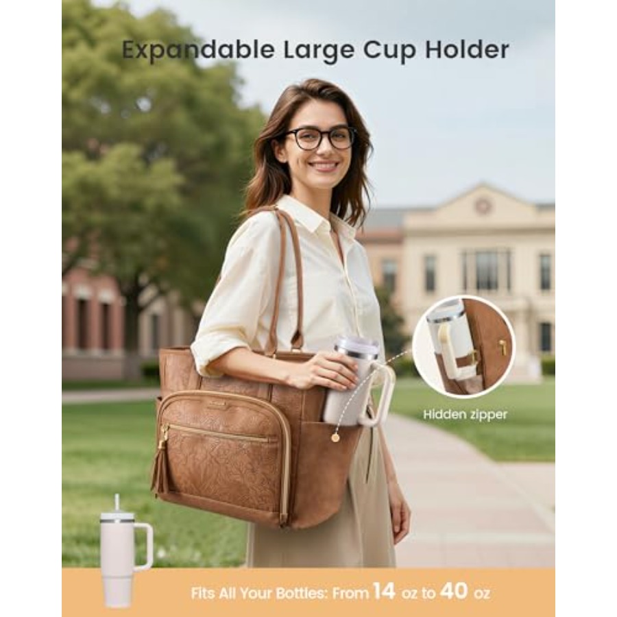 Laptop Tote Bag for Women With - Leather Work Laptop Bag recensie en prijs