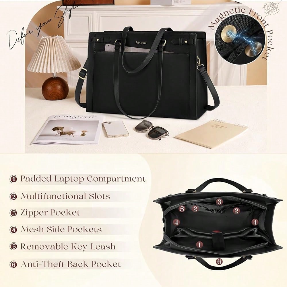 Laptop Bag For Women 15.6 Inch - Leather Work Laptop Bag recensie en prijs