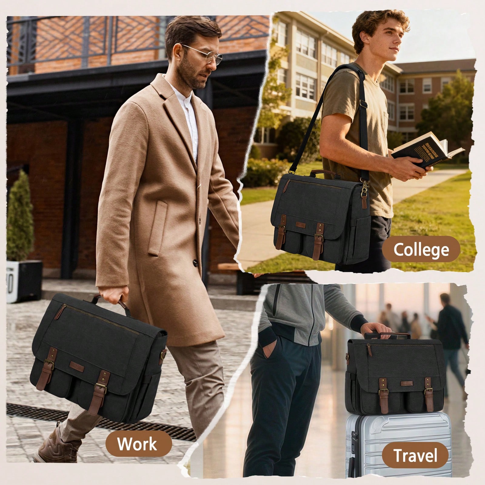 Vintage Men's Messenger Bag, 1 - Leather Work Laptop Bag recensie en prijs