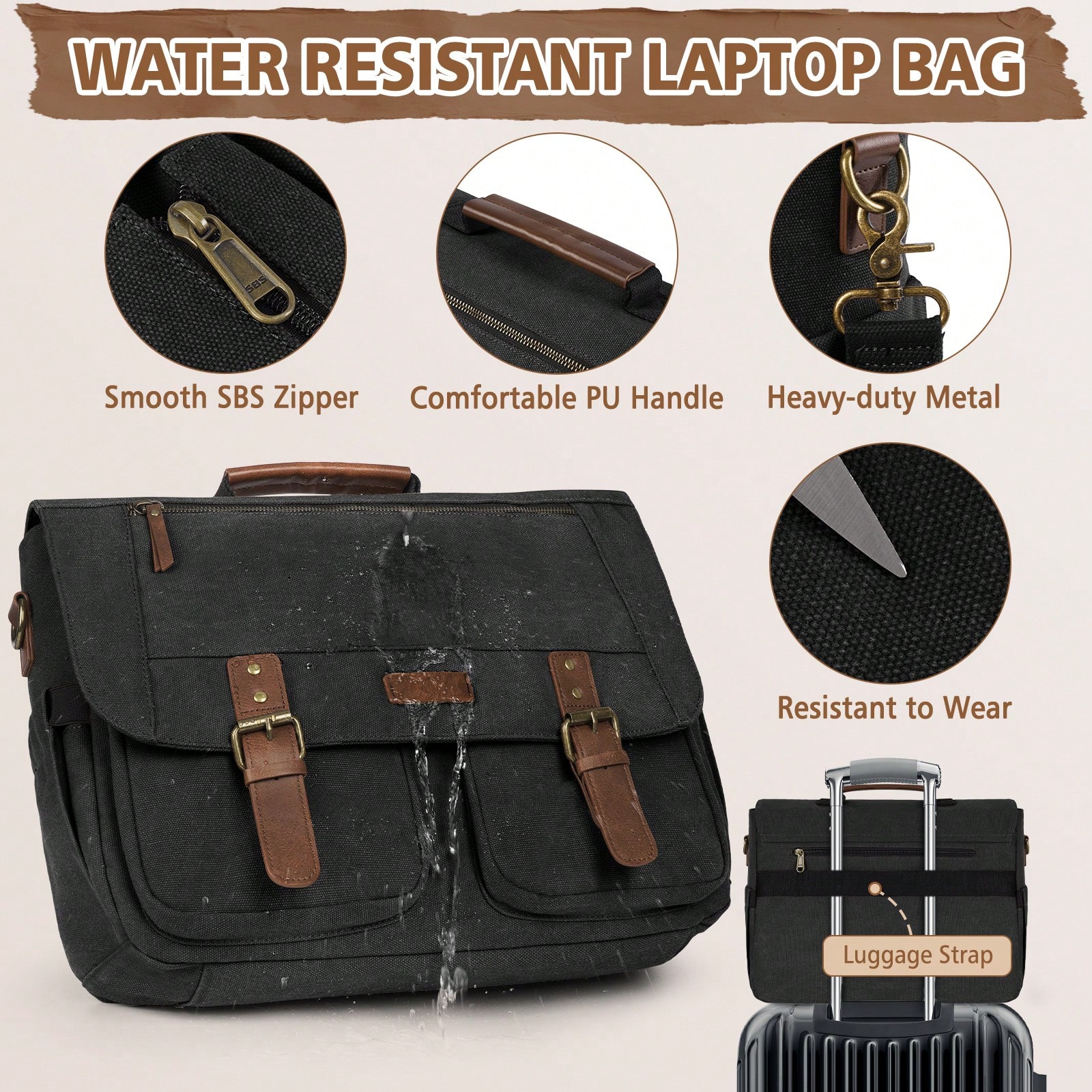 Vintage Men's Messenger Bag, 1 - Leather Work Laptop Bag recensie en prijs