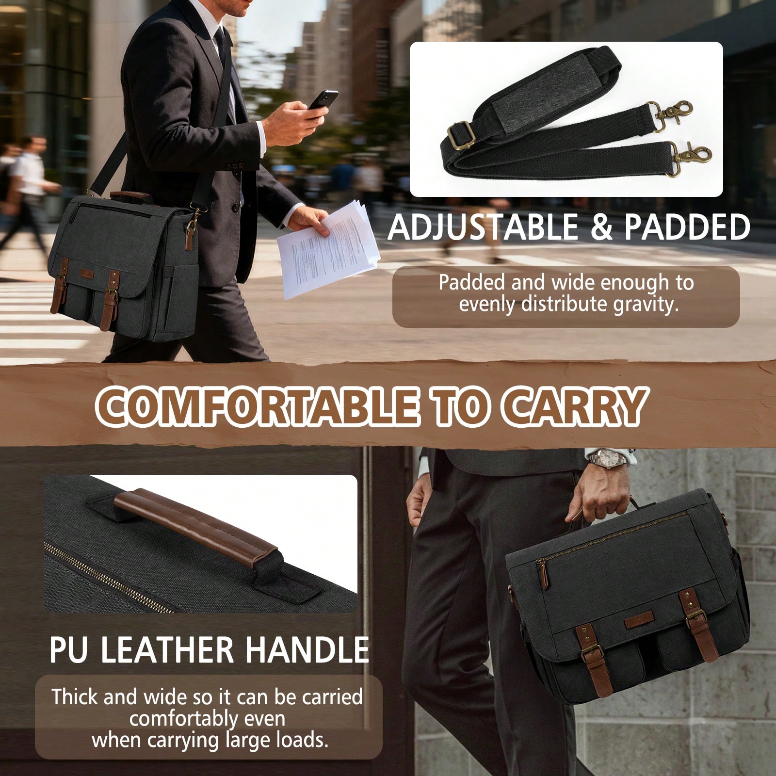 Vintage Men's Messenger Bag, 1 - Leather Work Laptop Bag recensie en prijs