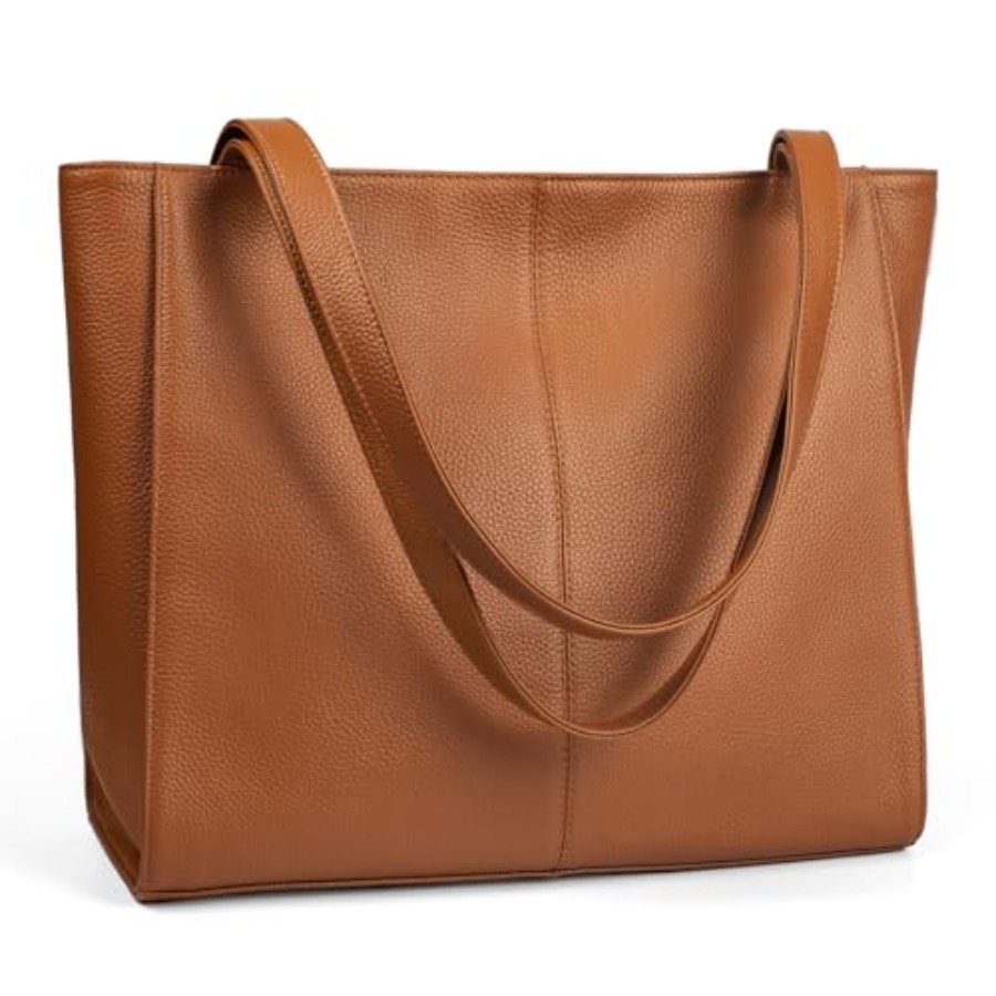 Genuine Leather Zipper Tote Ba - Leather Work Laptop Bag recensie en prijs