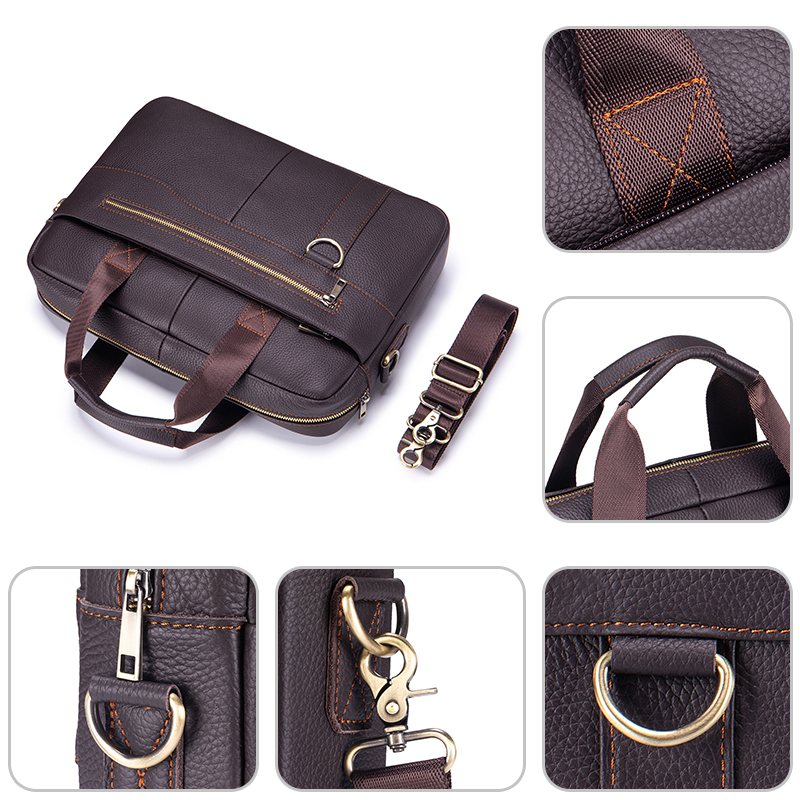 Men's Vintage Genuine Leather  - Leather Work Laptop Bag recensie en prijs