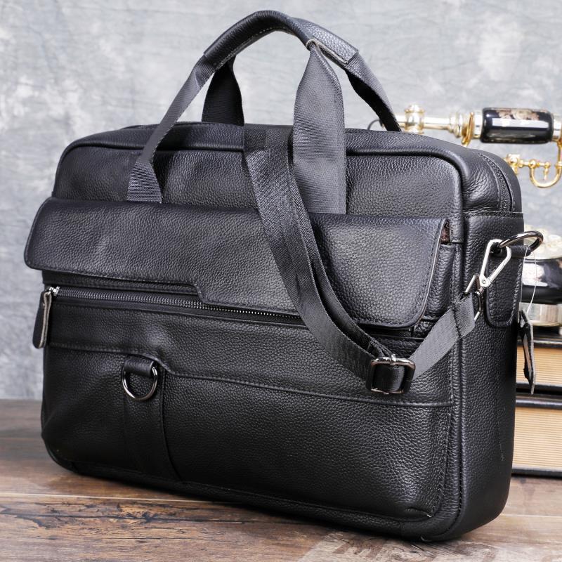Large Men's Genuine Leather Ha - Leather Work Laptop Bag recensie en prijs