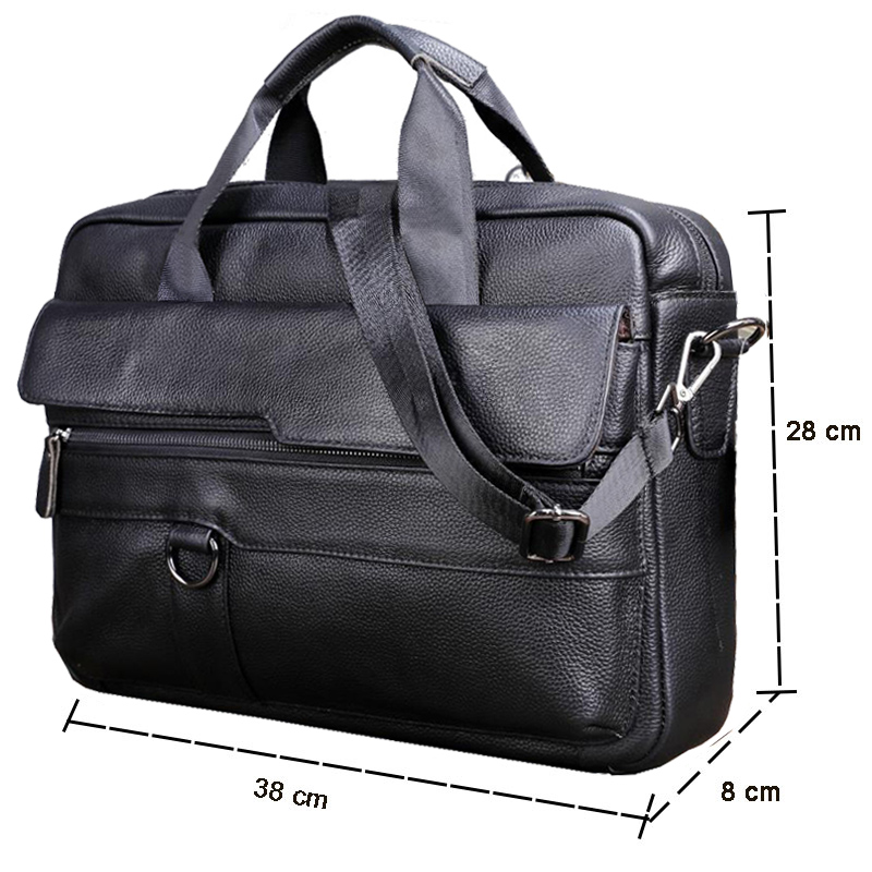 Large Men's Genuine Leather Ha - Leather Work Laptop Bag recensie en prijs