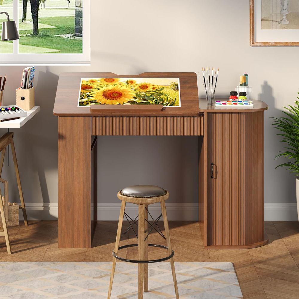 Storage Cabinet Desk with Draw - Leather Work In Art recensie en prijs
