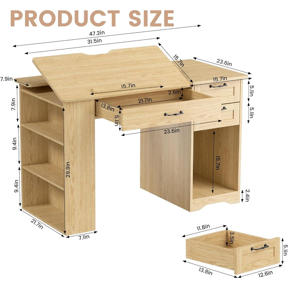 Adjustable Art Desk with Stora - Leather Work In Art recensie en prijs