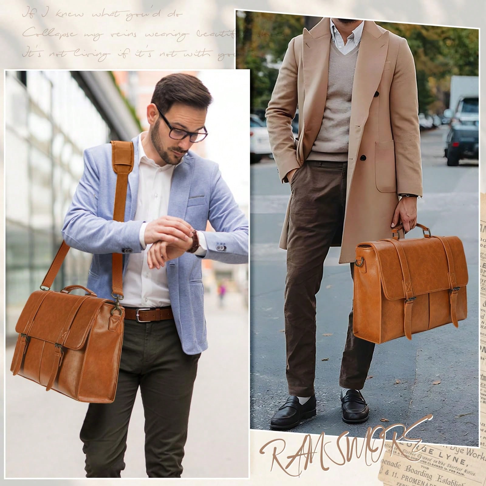 Messenger Bag For Men 15.6 Inc - Leather Work Laptop Bag recensie en prijs