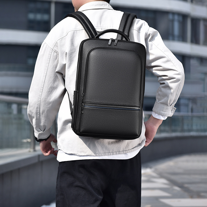 PU Leather Men's Backpack USB  - Leather Work Laptop Bag recensie en prijs
