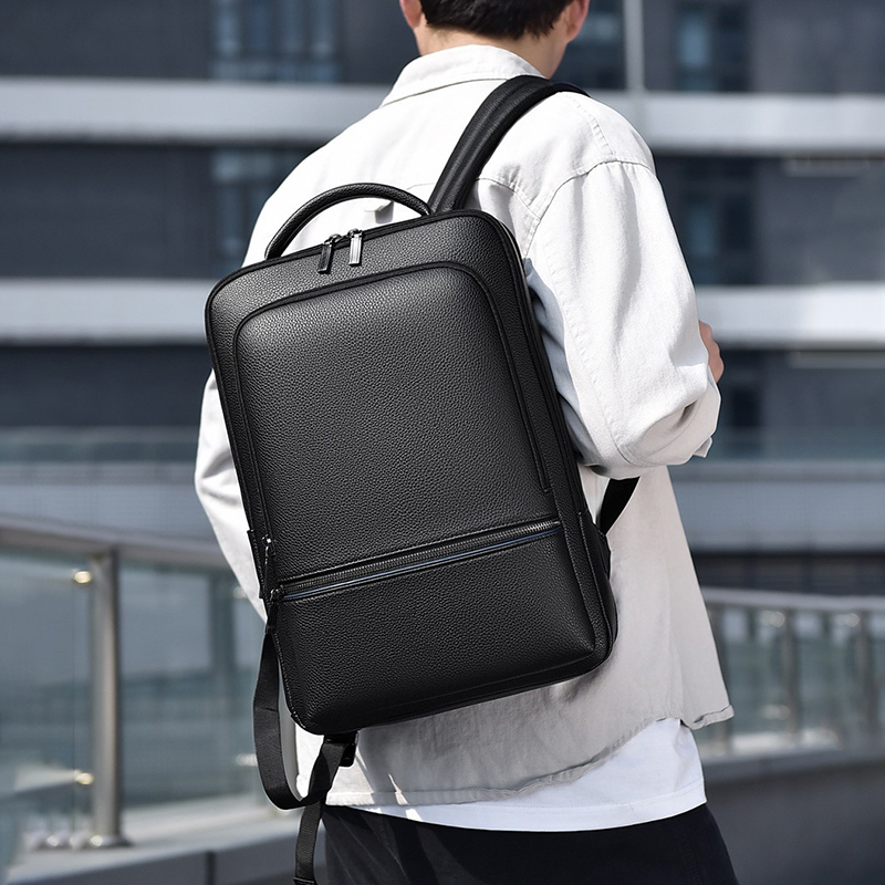 PU Leather Men's Backpack USB  - Leather Work Laptop Bag recensie en prijs
