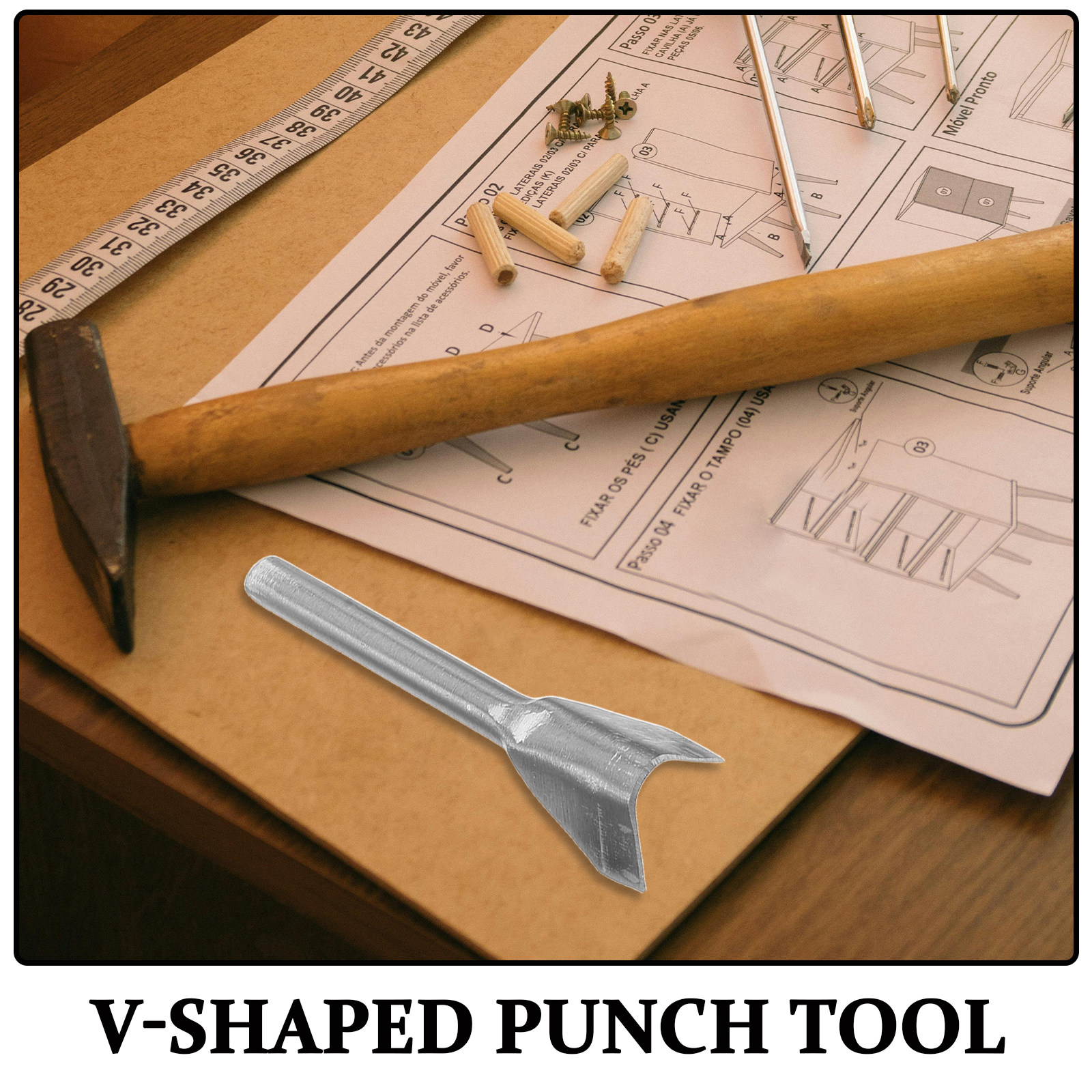 1Set V-Shaped Punch Tool 10-40 - Leatherwork Manual recensie en prijs