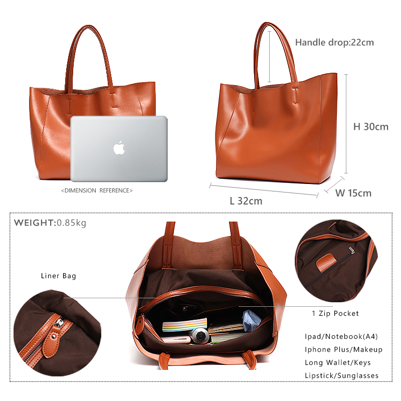 Minimalist Big Tote Bag Women  - Leather Workshop recensie en prijs