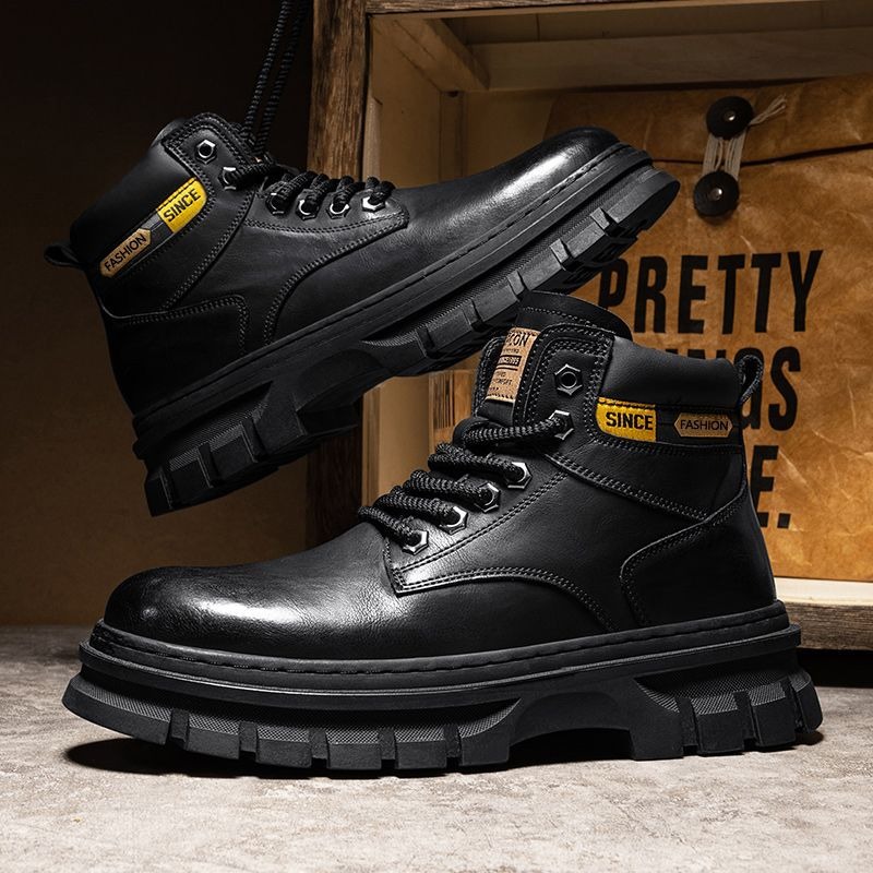 Vintage Men Platform Ankle Boo - Leatherwork Boots recensie en prijs