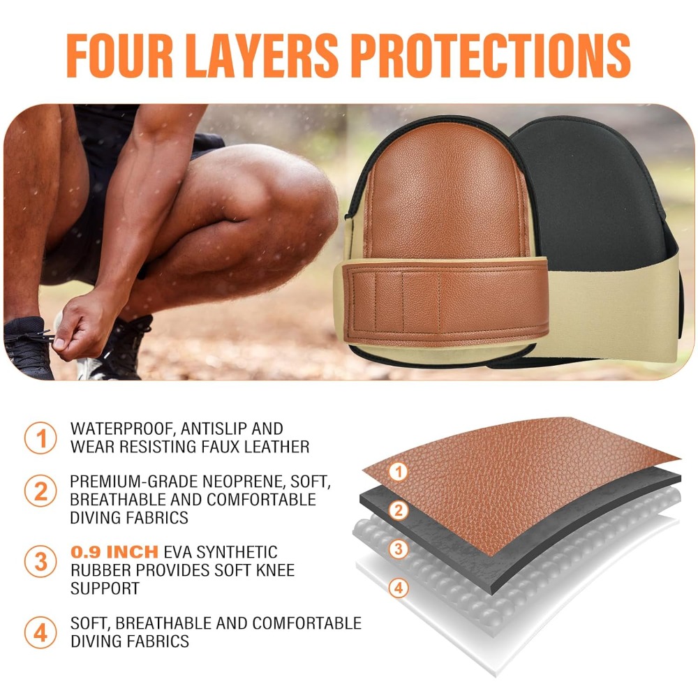 Safety Knee Pads for Work, Sup - Leather Work Knee Pads recensie en prijs