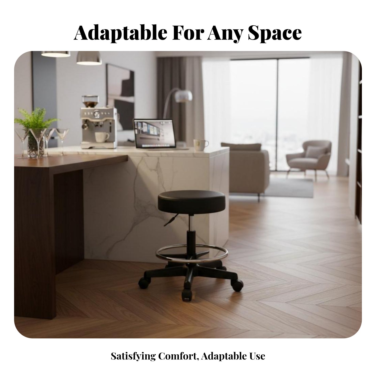 Adjustable Rolling Stool Versa - Upholstery Leather Work recensie en prijs