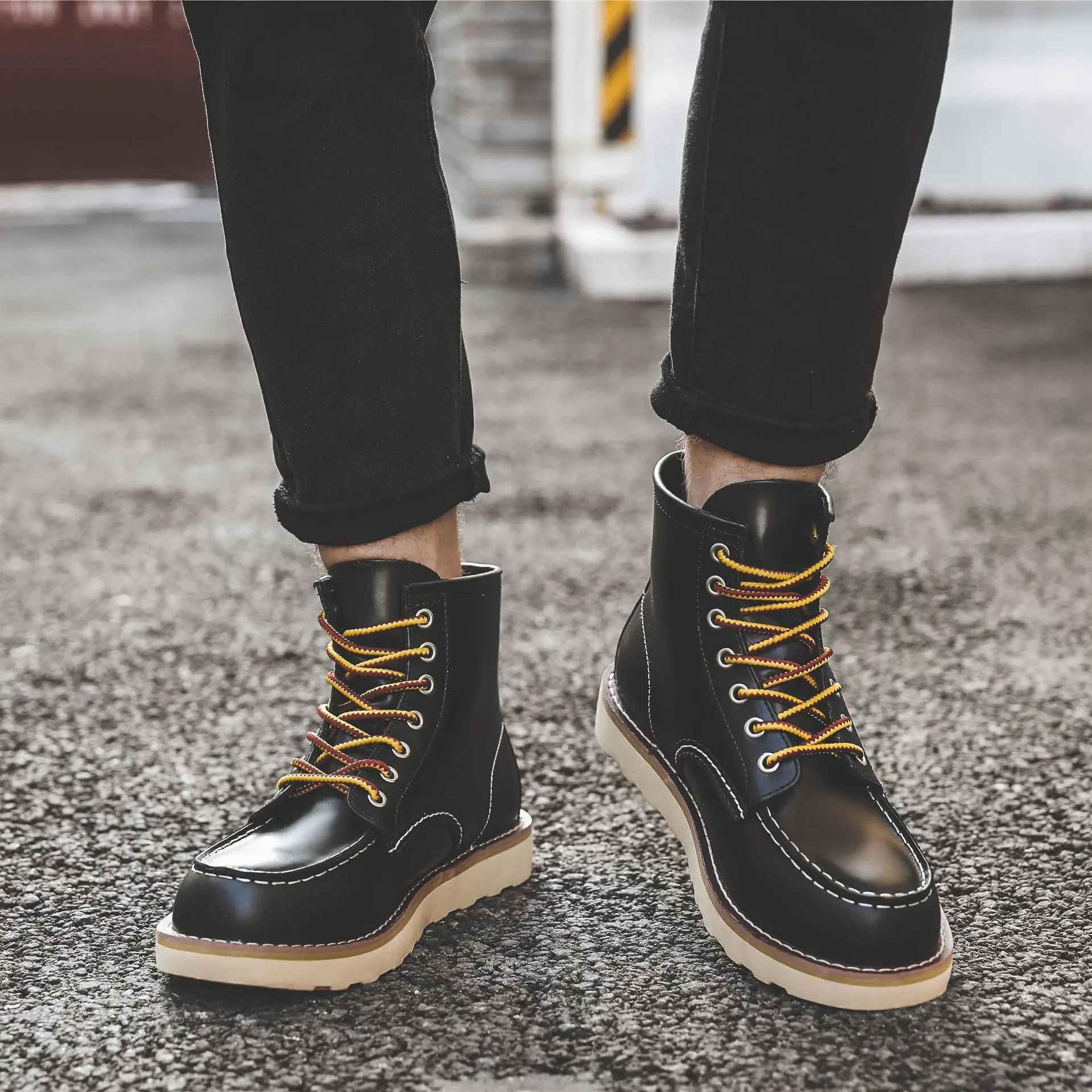 Men Spring Winter Casual Shoes - Leather Work Boots recensie en prijs