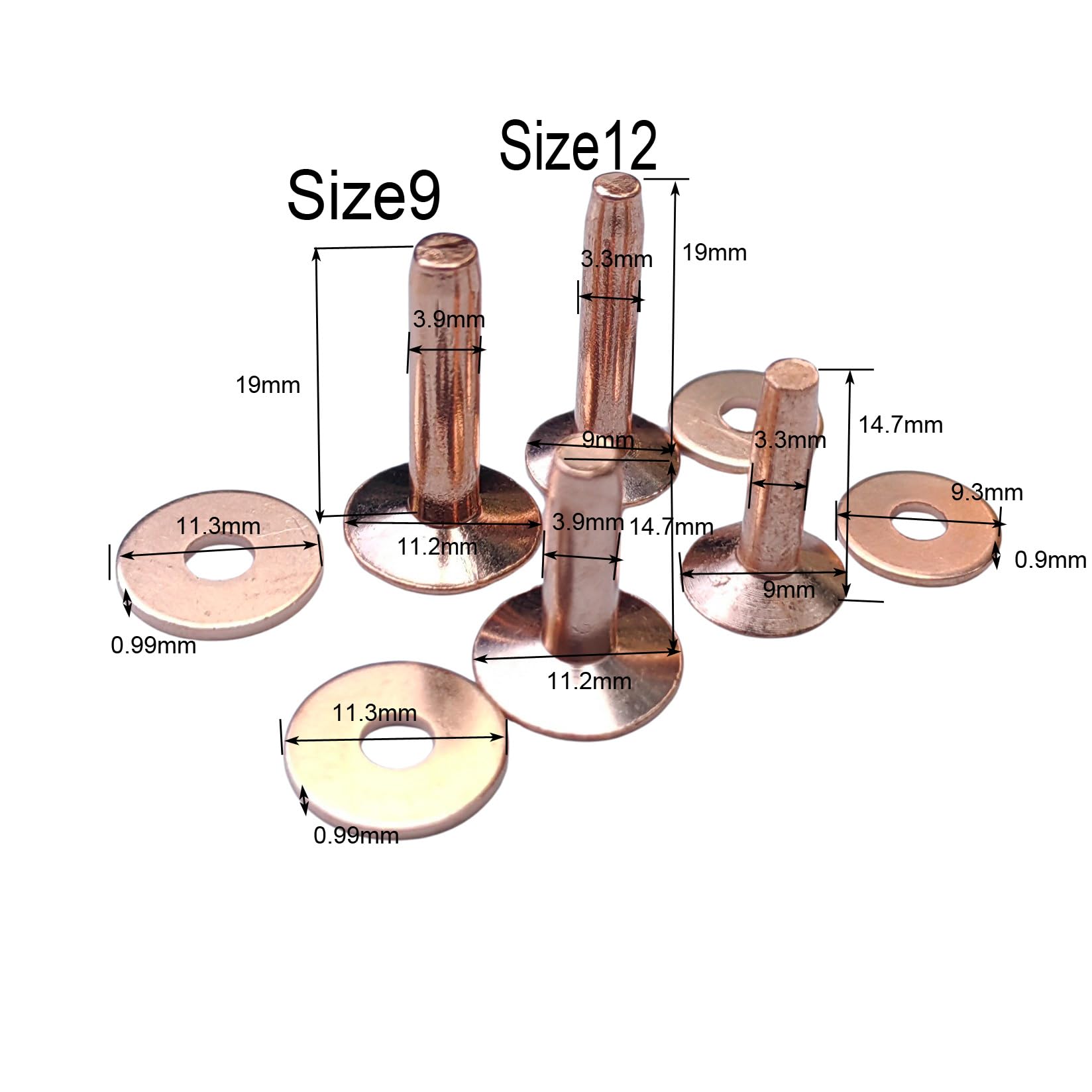 Copper Rivets and Burrs  #9 an - Leatherwork Punch recensie en prijs