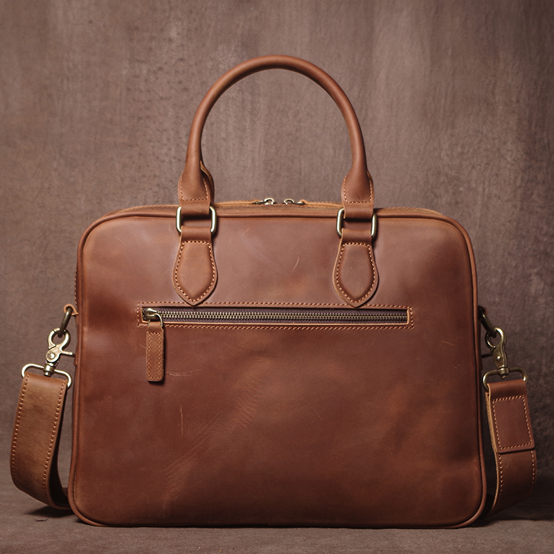 GURO Men Crazy Horse Cowhide B - Leather Work Laptop Bag recensie en prijs