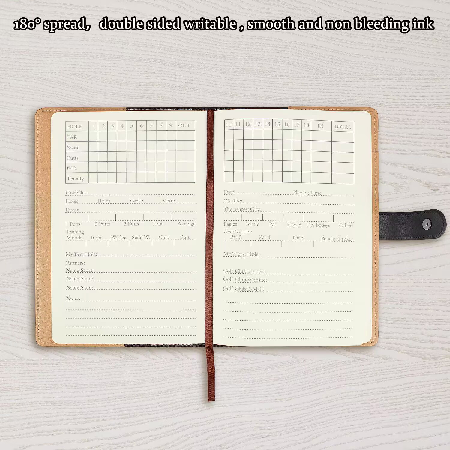 Black Leather Golf Scorecard H - Leather Work Diary recensie en prijs