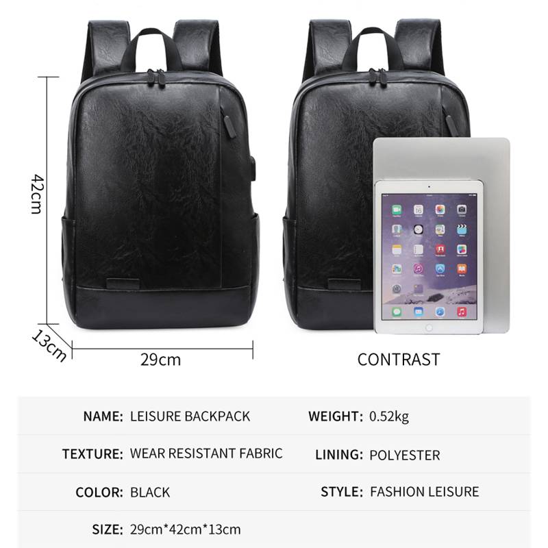 Men Fashionable Backpack PU Le - Leather Work Laptop Bag recensie en prijs
