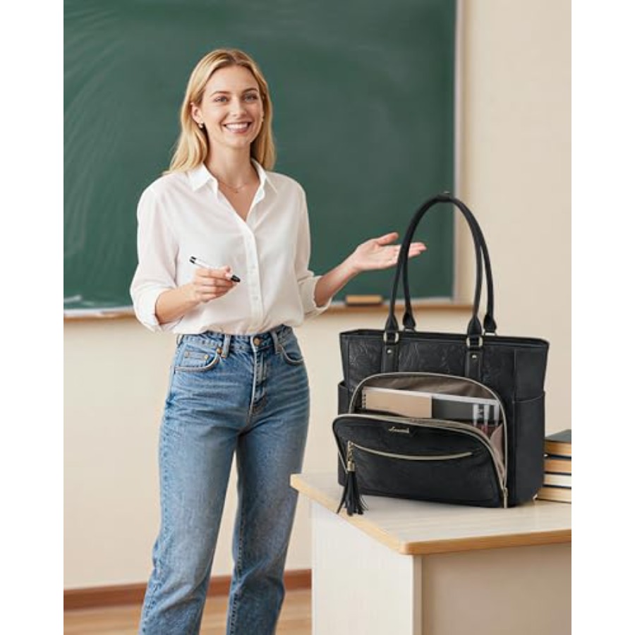 Laptop Tote Bag for Women With - Leather Work Laptop Bag recensie en prijs