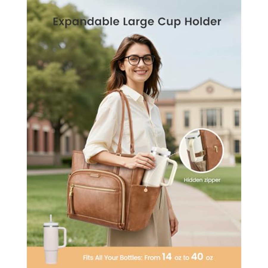 Laptop Tote Bag for Women With - Leather Work Laptop Bag recensie en prijs