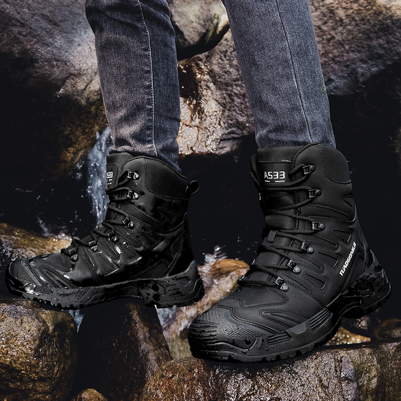 Men's Large Size Outdoor Tacti - Leather Work Boots recensie en prijs