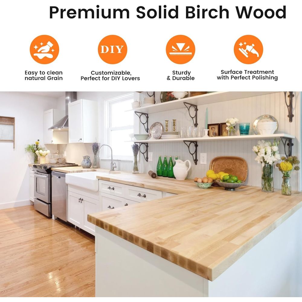 8ft Butcher Block Countertop,  - Leatherwork Bench recensie en prijs
