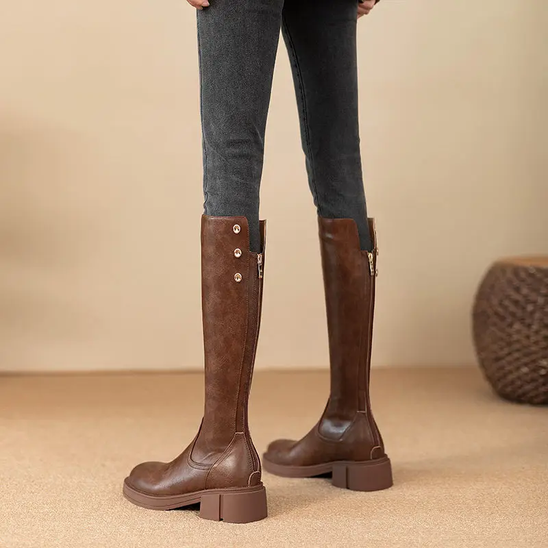 Autumn Winter Middle Heel Ladi - Leather Work Boots recensie en prijs