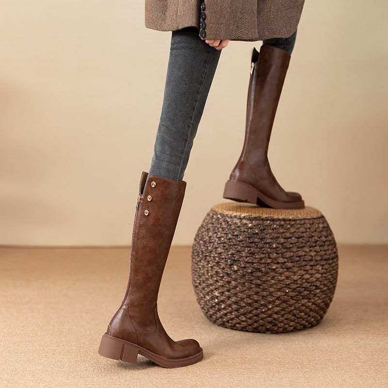 Autumn Winter Middle Heel Ladi - Leather Work Boots recensie en prijs